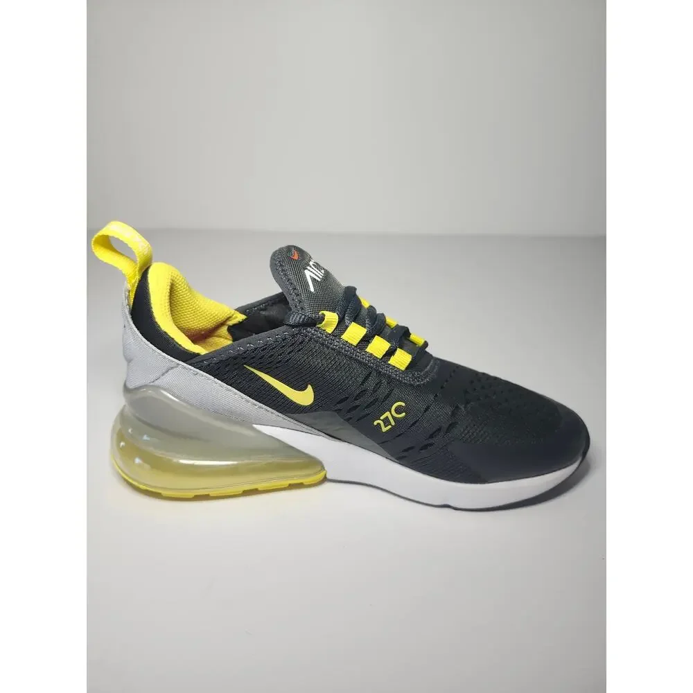 Nike Kids’ Air Max 270 Black Yellow Sz 5.5Y Mesh Athletic Sneaker